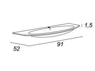 Раковина из искусственного мрамора, Cezares, 50177 белый