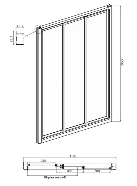 Душевой уголок Ambassador Forsa 17021103NX-100NX 120x100см хром/прозрачное