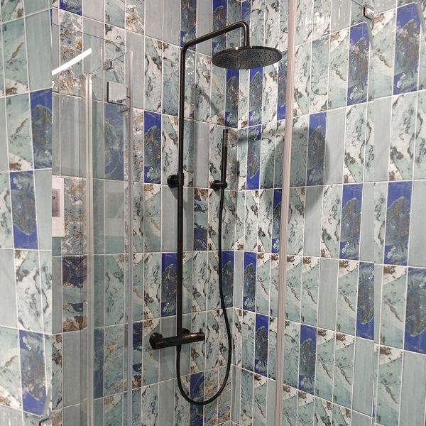 Душевая стойка Paini Cox 78PZ689TH с термостатом чёрный матовый