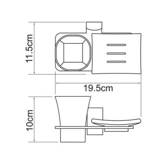 Wasserkraft Leine K-5026 Держатель стакана и мыльницы Wasserkraft Leine K-5026 Держатель стакана и мыльницы