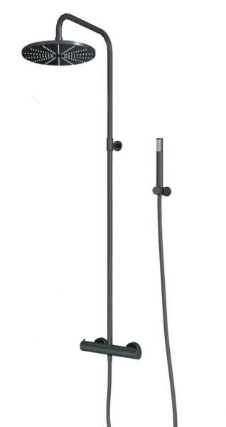 Душевая стойка Paini Cox 78PZ689TH с термостатом чёрный матовый