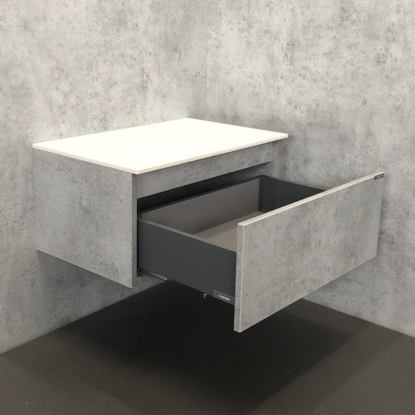 Comforty Тумба-умывальник "Осло-60" бетон светлый с раковиной Fest 60 F01 00-00000835