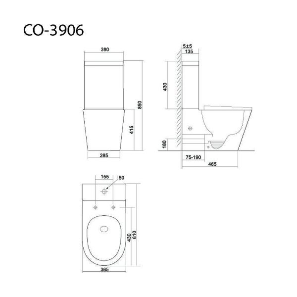 Унитаз напольный Triton-Pro Tornado Corso TR-CO-3906 Щ0000060998 белый