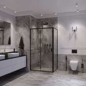 Душевой уголок Ambassador Forsa 17021217AB-80AB 110x80см чёрный/прозрачное