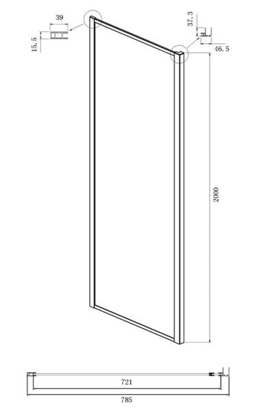 Душевой уголок Ambassador Forsa 17021218AB-80AB 120x80см чёрный/прозрачное