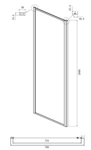 Душевой уголок Ambassador Forsa 17021219AB-80AB 130x80см чёрный/прозрачное