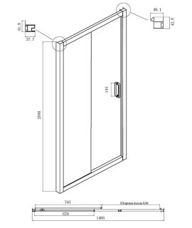 Душевой уголок Ambassador Forsa 17021221AB-110AB 150x110см чёрный/прозрачное