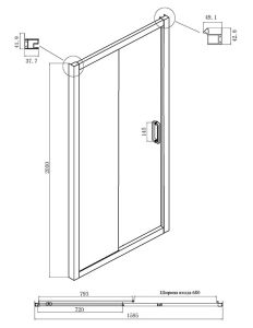 Душевой уголок Ambassador Forsa 17021222AB-80AB 160x80см чёрный/прозрачное