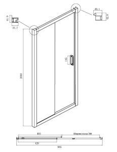 Душевой уголок Ambassador Forsa 17022216ABB-80ABB 100x80см чёрный/тонированное
