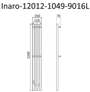 Полотенцесушитель электрический Маргроид Inaro-12012-1049-9016L левый 15x120см белый матовый