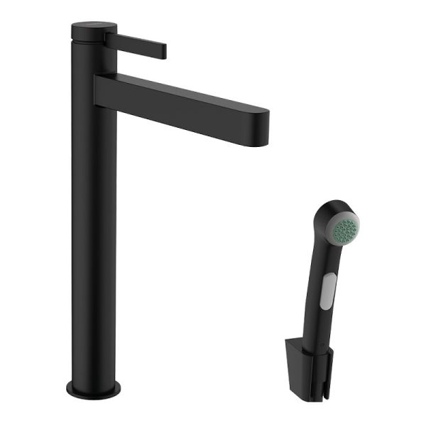 Смеситель для раковины Hansgrohe Finoris 76220670 с гигиеническим душем и донным клапаном Push-Open