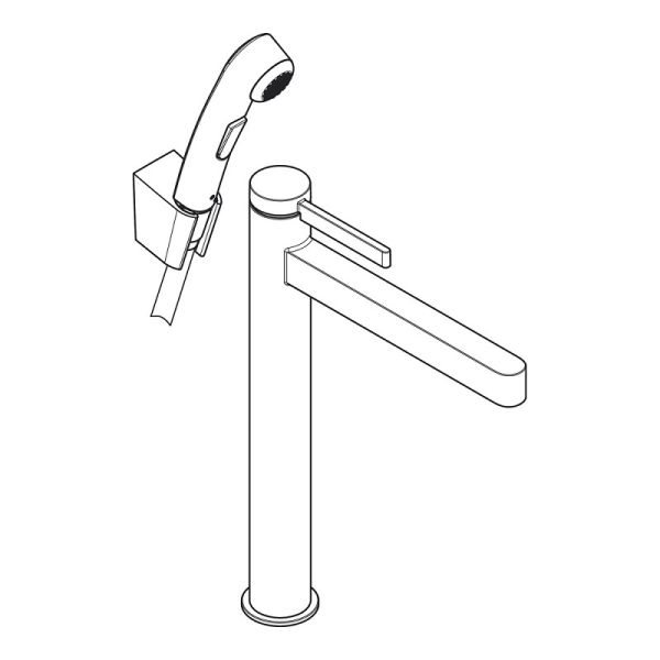 Смеситель для раковины Hansgrohe Finoris 76220670 с гигиеническим душем и донным клапаном Push-Open