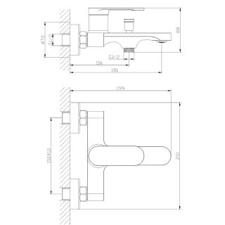 Смеситель Orange Vesper M10-100cr для ванны и душа Смеситель Orange Vesper M10-100cr для ванны и душа