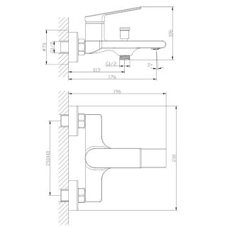 Смеситель Orange Gauss M30-100b для ванны и душа Смеситель Orange Gauss M30-100b для ванны и душа