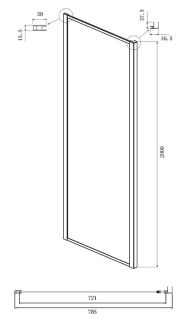 Душевой уголок Ambassador Forsa 17022218ABB-80ABB 120x80см чёрный/тонированное