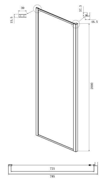 Душевой уголок Ambassador Forsa 17022218ABB-80ABB 120x80см чёрный/тонированное