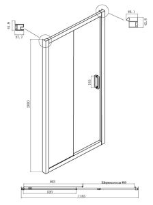 Душевой уголок Ambassador Forsa 17022218ABB-110ABB 120x110см чёрный/тонированное