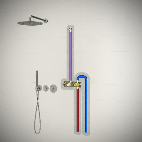 Душевой комплект Timo Saona SX-2359/13SM с термостатом матовый никель