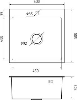 Мойка кухонная GranFest METAL 5050 PVD графит Мойка кухонная GranFest METAL 5050 PVD графит