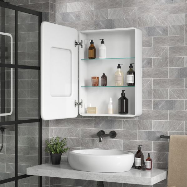 Зеркало-шкаф Reflexion Circle 55L RF2107SR с подсветкой 55х80