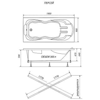 Акриловая ванна Triton Персей Н0000025024 190x90 см белый Акриловая ванна Triton Персей Н0000025024 190x90 см белый