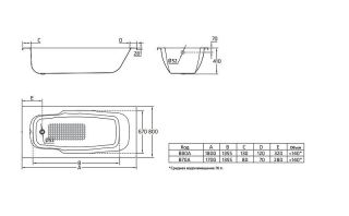 Стальная ванна BLB Atlantica 180x80 B80A с/руч цвет Белый с отверстиями под ручки