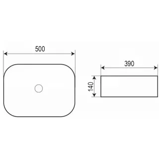 Раковина накладная Azario AZ-2195-MB 50 см чёрный матовый