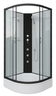 Душевая кабина Niagara NG-6702-14BKG с гидромассажем 100x100см чёрный/прозрачное