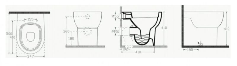 Приставной унитаз Isvea Absolute 10AB10002SV безободковый крышка микролифт белый Приставной унитаз Isvea Absolute 10AB10002SV безободковый крышка микролифт белый