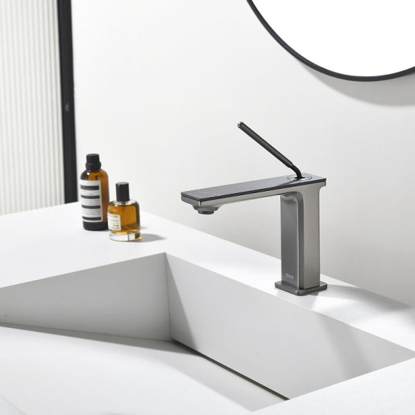 Смеситель для раковины Black&White Gravity 7105GM оружейная сталь