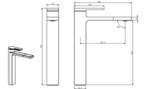 Смеситель для раковины Black&White Gravity 7203GM оружейная сталь