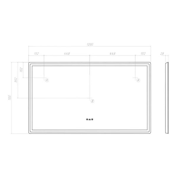 Зеркало с подсветкой Vigo Geometry Step 236 120 см