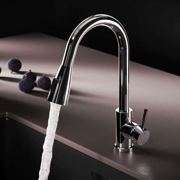 Смеситель для кухни Am.Pm X-Joy S F85B07500 с выдвижным изливом хром