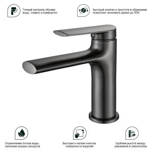 Смеситель для раковины Splenka S50.10.09 графит