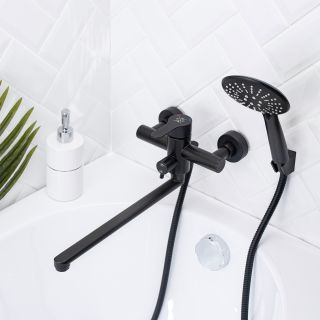 Смеситель для ванны с душем РМС SUS124BL-006EP чёрный Смеситель для ванны с душем РМС SUS124BL-006EP чёрный