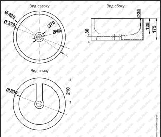 Накладная раковина Melana 7076b-805 42см чёрный Накладная раковина Melana 7076b-805 42см чёрный