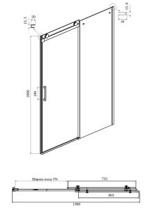 Душевой уголок Ambassador Benefit 19021203HB-110HB 140x110см чёрный/прозрачное