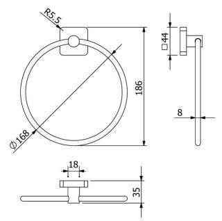 Полотенцедержатель Kludi Vela S 25978N0 брашированное золото
