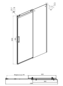 Душевой уголок Ambassador Benefit 19022201HBB-110HBB 120x110см чёрный/тонированное