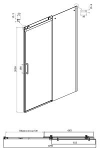 Душевой уголок Ambassador Benefit 19022202HBB-100HBB 130x100см чёрный/тонированное