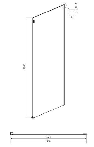 Душевой уголок Ambassador Benefit 19022203HBB-110HBB 140x110см чёрный/тонированное