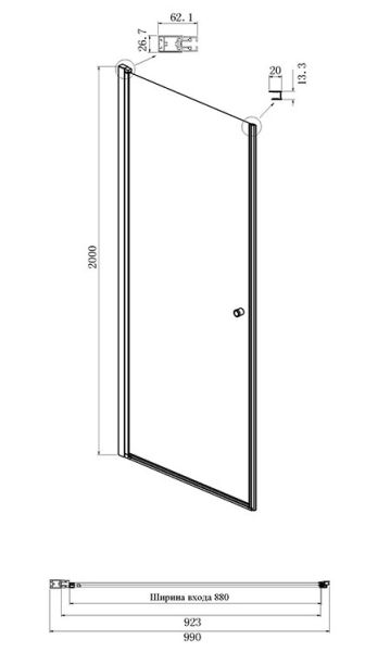 Душевой уголок Ambassador Elysium 111011111CX-100CX 100x100см хром/прозрачное