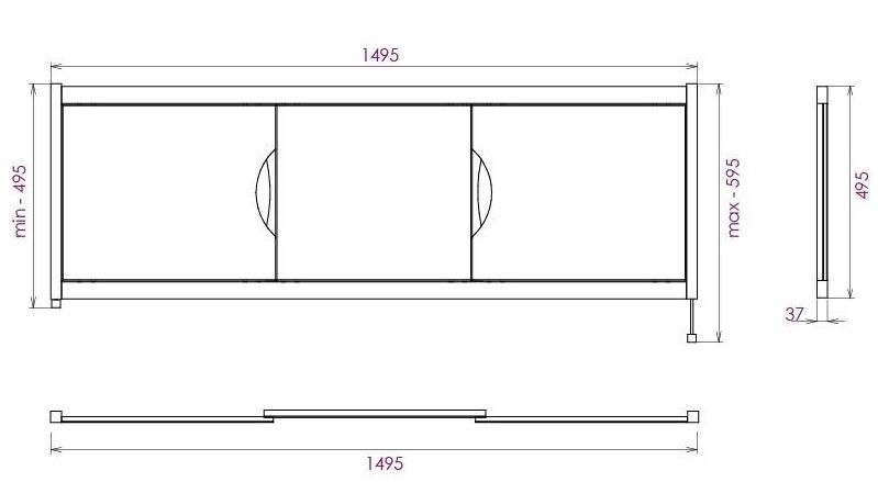 Экран под ванну Onika Лагуна 515003 150см белый