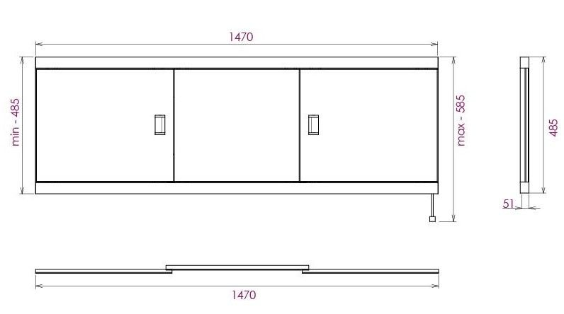 Экран под ванну Onika Монако-Эконом 515014 150см белый