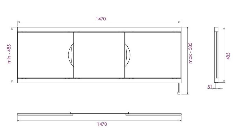 Экран под ванну Onika Лагуна-Эконом 515015 150см белый