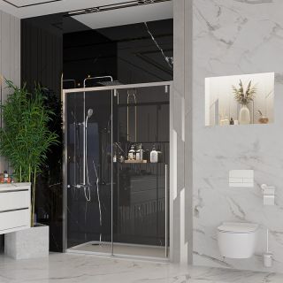 Душевая дверь Ambassador Intense 110021103IX 140см хром/прозрачное