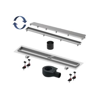 Дренажный канал TECE TECElinus 15103069 60 см с основой для плитки tile и панелью steel с мембраной хром матовый Дренажный канал TECE TECElinus 15103069 60 см с основой для плитки tile и панелью steel с мембраной хром матовый