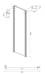 Душевой уголок Ambassador Intense 110021103IX-80IX 140x80см хром/прозрачное