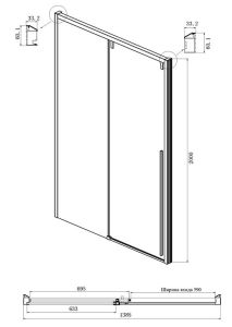 Душевой уголок Ambassador Intense 110021103IX-100IX 140x100см хром/прозрачное