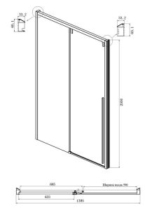 Душевой уголок Ambassador Intense 110021103IX-110IX 140x110см хром/прозрачное